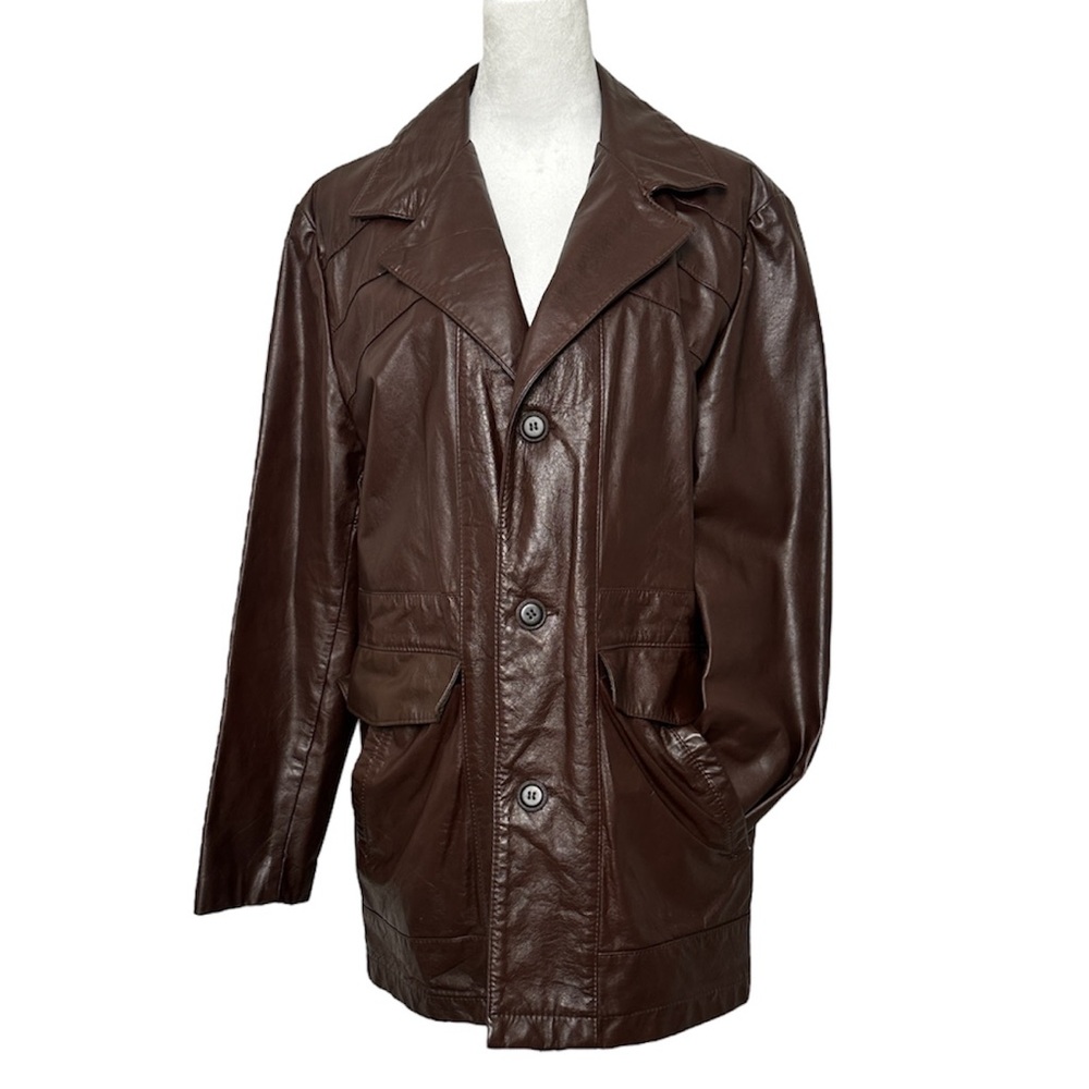 Vintage Genuine Leather Chocolate Brown Jacket Size L